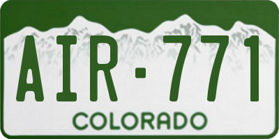 CO license plate AIR771