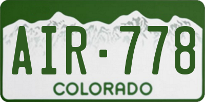 CO license plate AIR778