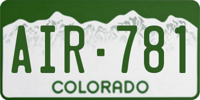 CO license plate AIR781