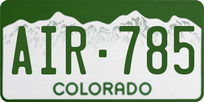 CO license plate AIR785
