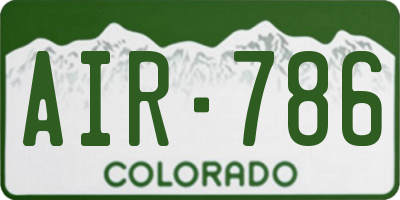 CO license plate AIR786