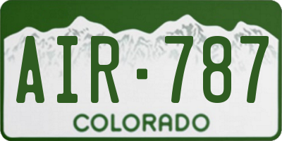 CO license plate AIR787