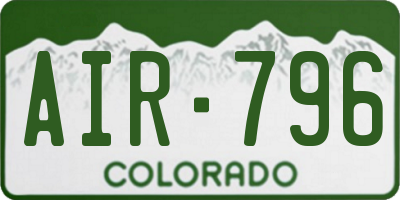 CO license plate AIR796