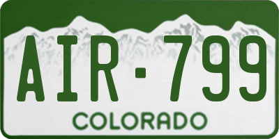 CO license plate AIR799