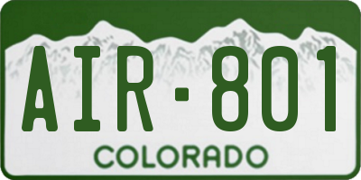 CO license plate AIR801