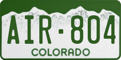 CO license plate AIR804