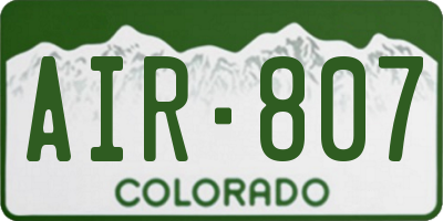 CO license plate AIR807