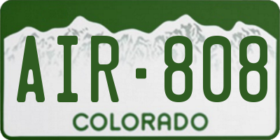 CO license plate AIR808