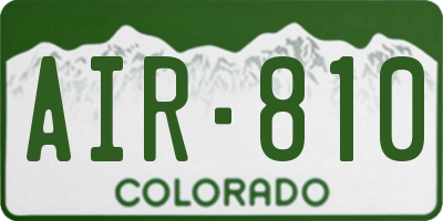 CO license plate AIR810