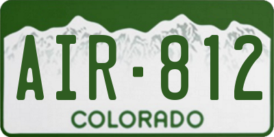 CO license plate AIR812