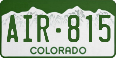 CO license plate AIR815