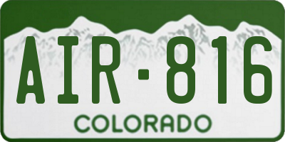 CO license plate AIR816