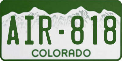 CO license plate AIR818