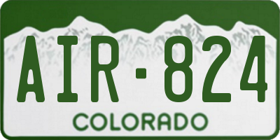CO license plate AIR824