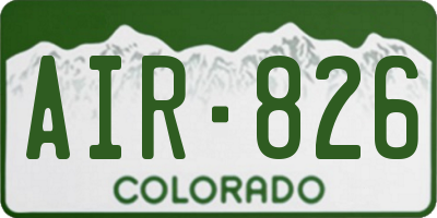 CO license plate AIR826