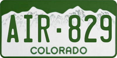 CO license plate AIR829