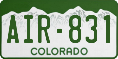 CO license plate AIR831