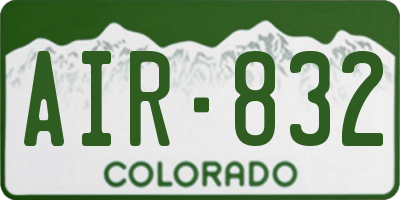 CO license plate AIR832