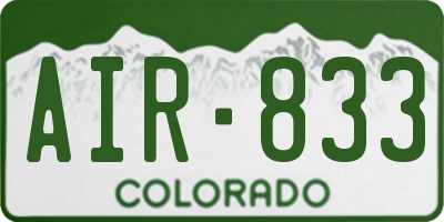 CO license plate AIR833