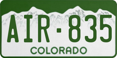 CO license plate AIR835