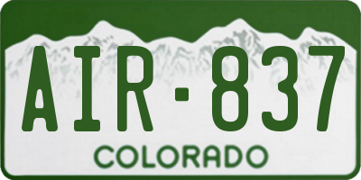 CO license plate AIR837