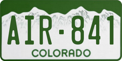 CO license plate AIR841