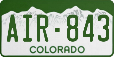 CO license plate AIR843