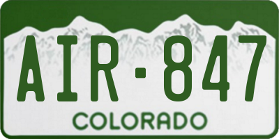 CO license plate AIR847