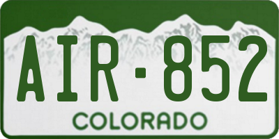 CO license plate AIR852