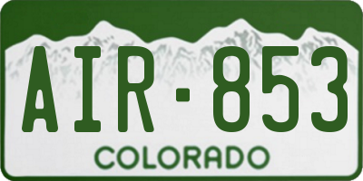 CO license plate AIR853