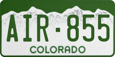 CO license plate AIR855