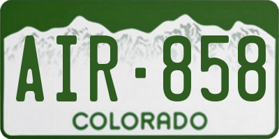 CO license plate AIR858