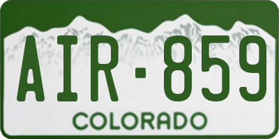 CO license plate AIR859
