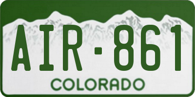 CO license plate AIR861