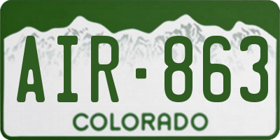 CO license plate AIR863