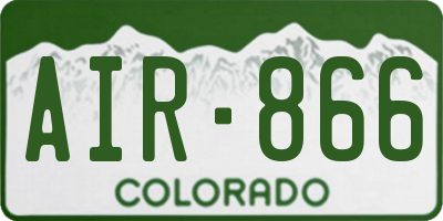 CO license plate AIR866