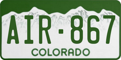 CO license plate AIR867