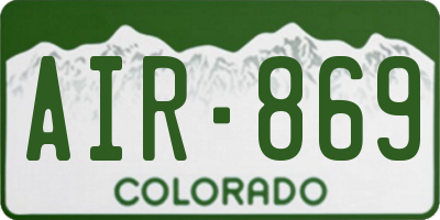 CO license plate AIR869