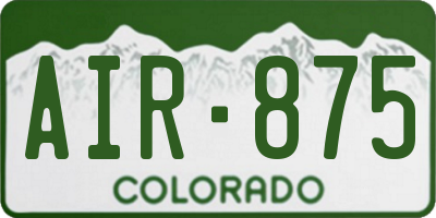 CO license plate AIR875