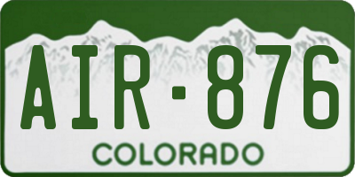 CO license plate AIR876