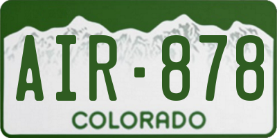 CO license plate AIR878