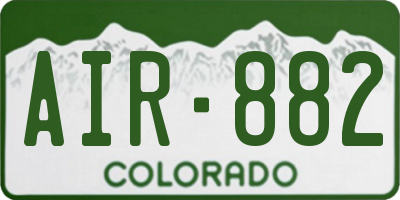 CO license plate AIR882