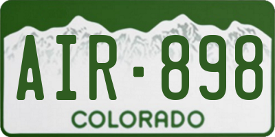 CO license plate AIR898