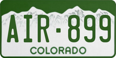 CO license plate AIR899