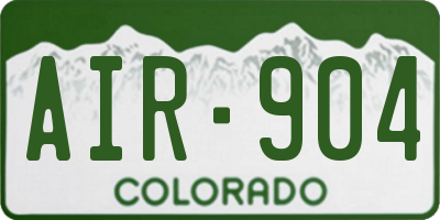 CO license plate AIR904