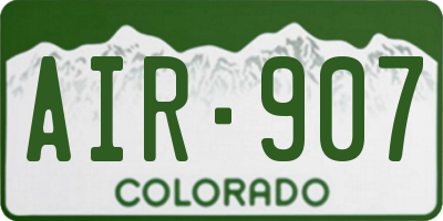 CO license plate AIR907