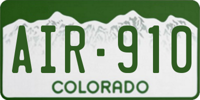 CO license plate AIR910