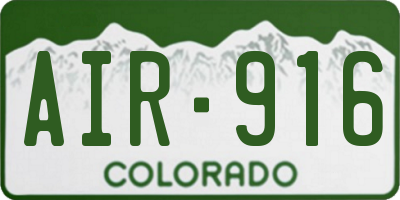 CO license plate AIR916
