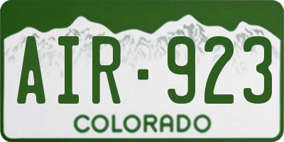 CO license plate AIR923