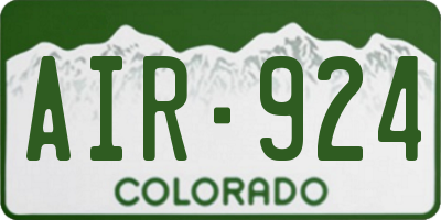 CO license plate AIR924